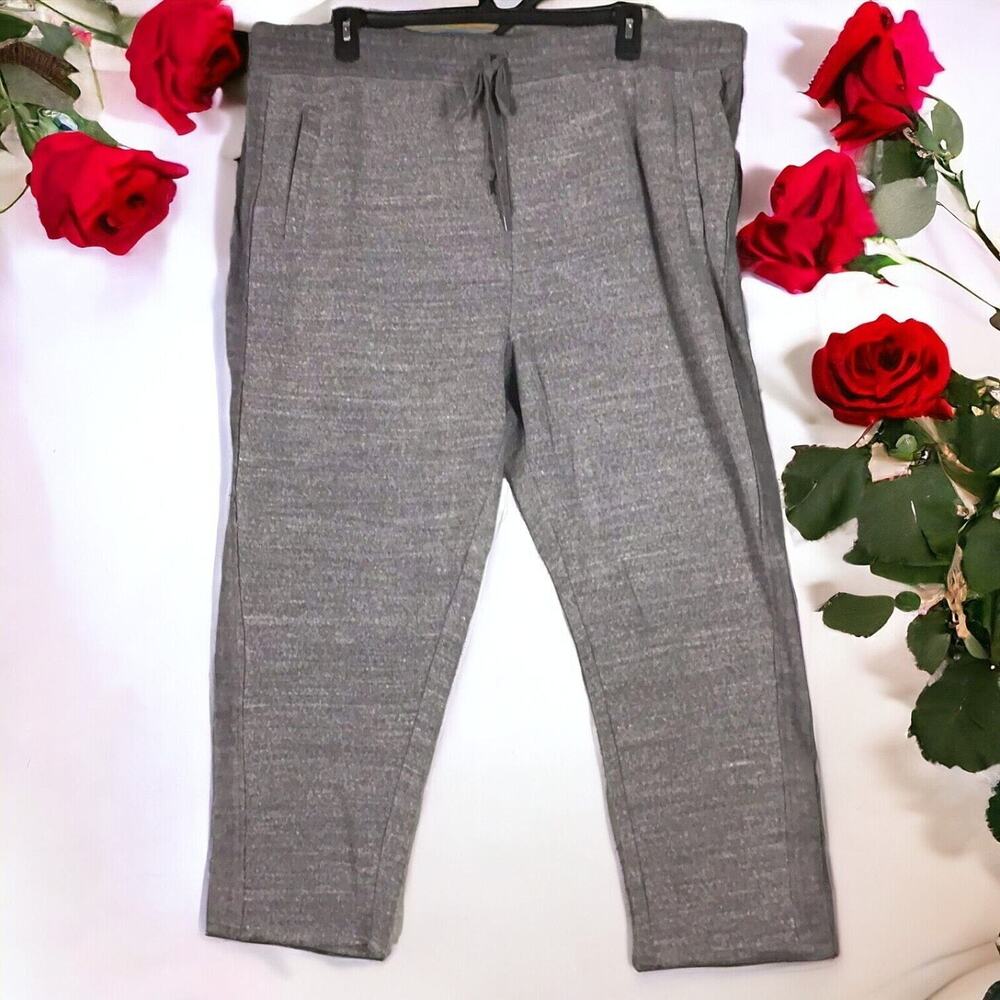 C&C California Womens 3X Gray Jogger Pants Raw Hem Pull-On Stretch NWOT